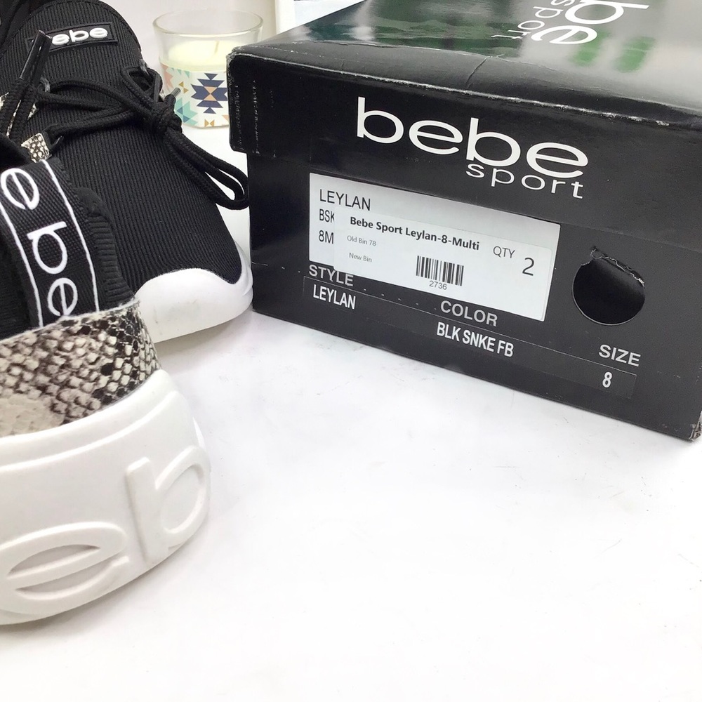 LAST 1 Bebe Sport Snake Black Leylan Sneaker 8 - Picture 11 of 11